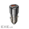 Зарядний пристрій BOROFONE 1xUSB-C PD65W + 1xUSB QC3.0 83W car adapter transparent black (6941991101625)