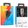 Зарядний пристрій BOROFONE 1xUSB-C PD65W + 1xUSB QC3.0 83W car adapter transparent black (6941991101625)