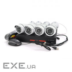 Комплект відеоспостереження Outdoor 007-4-2MP Pipo (4 вуличні камери, кабелі, блок живл (Outdoor007) (Outdoor007)