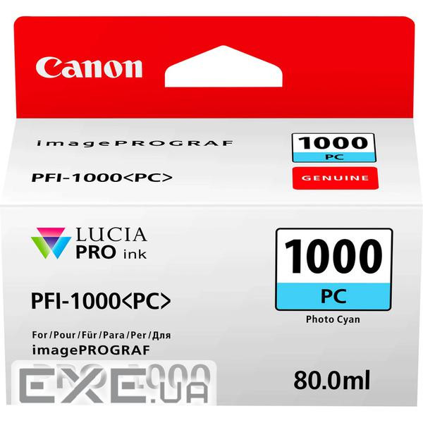 Картридж Canon PFI-1000PC (Photo Cyan) (0550C001)