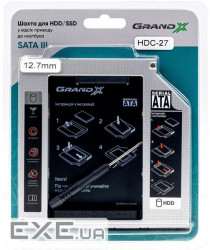 Фрейм-перехідник Grand-X HDD 2.5" to notebook 12.7 mm ODD SATA3 (HDC-27)