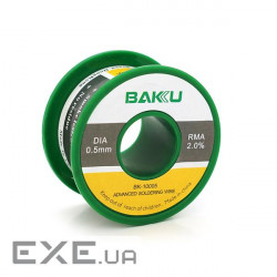 Припій Bakku BK10005, діаметр 0,5 мм, склад: Sn 97%, Pb 3%, Flux 1.8%, 50 гр 