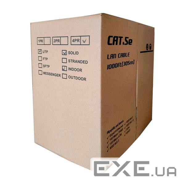 Кабель КНП 2х2х0,50 (UTP-cat.5E), UPLINK (CU), ізоляція ПВХ, для зовнішніх робіт, 3 (UP-O2UTP / 305) , 3 (UP-O2UTP / 305