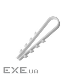 Затискач ялинка 6 mm для кругл.каб (100 шт) НЕЙЛОН, бiл i (CH-6)