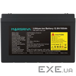 Акумуляторна батарея Marsriva LiFePO4, 12.8V/100Ah, (MR-LBP12-100-LAR), 1.28kWh