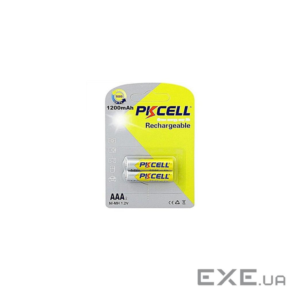 Акумулятор PkCell AAA R03 1200mAh 1.2V NiMH Rechargeable Battery, 2шт/бл (PC/AAA1200-2BR)