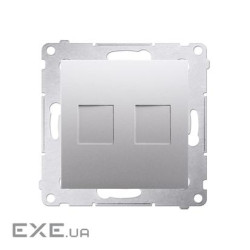 Адаптер информационный Premium 2xRJ45 Keystone, серебро матовое (DKP2.01/43)