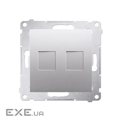Адаптер информационный Premium 2xRJ45 Keystone, серебро матовое (DKP2.01/43)