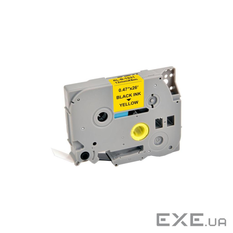 Стрічка для принтера етикеток UKRMARK RL-B-S-T631P-BK/YE, аналог TZES631. Надклейка . 12 (CBTZS631)