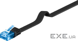 Патч-корд неекранованій RJ45 UTP6a 1.0m,patch AWG30 Flat OD 1.5x6.0mm,чорний (75.09.6312-10)