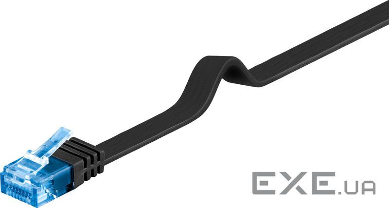 Патч-корд неекранованій RJ45 UTP6a 1.0m,patch AWG30 Flat OD 1.5x6.0mm,чорний (75.09.6312-10)