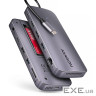 Концентратор AXAGON USB-C 12-in-1 HDMI + DisplayPort + RJ45 1000Mbps + PD100W aluminum gray (HMC-12GM2)