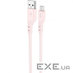 Кабель HOCO X97 Crystal Color USB-A to Micro-USB 1м Light Pink (6931474799869)
