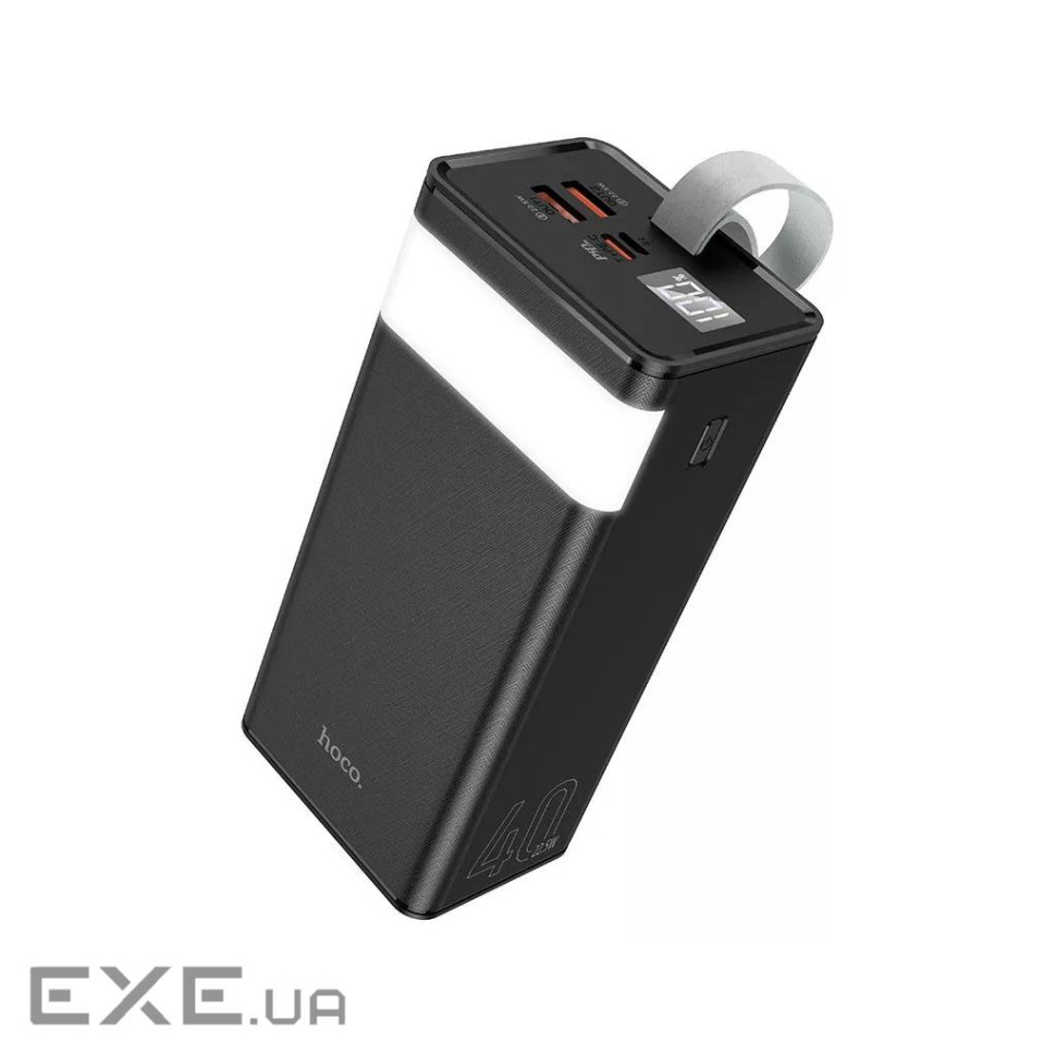 Батарея універсальна HOCO 40000mAh Powermaster PD/20W, QC/22.5W, Lamp, Black (J86 / 714737)