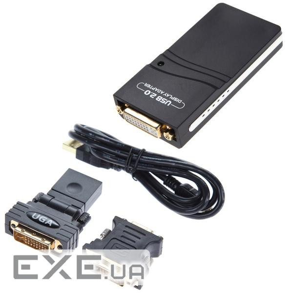 Конвертер USB 2.0 to HDMI/ VGA/ DVI, Black, Box (14925) (14925 Black)