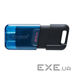 Флеш-накопичувач USB3.2 64GB Type-C Kingston DataTraveler 80 M Blue/Black (DT80M/64GB)
