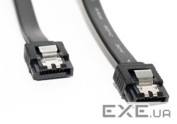 Кабель Serial ATA 0.5 м, із защіпками, чорний (S0641) (S0641)