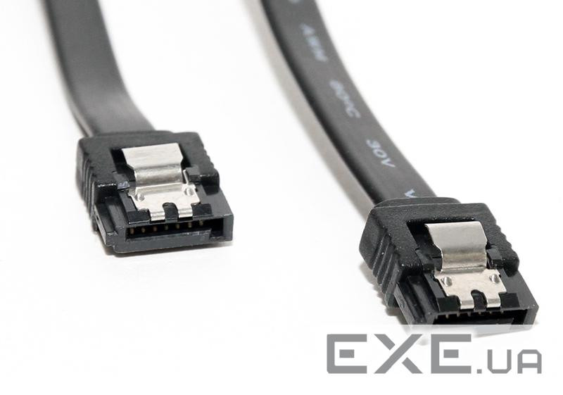 Кабель Serial ATA 0.5 м, із защіпками, чорний (S0641) (S0641)