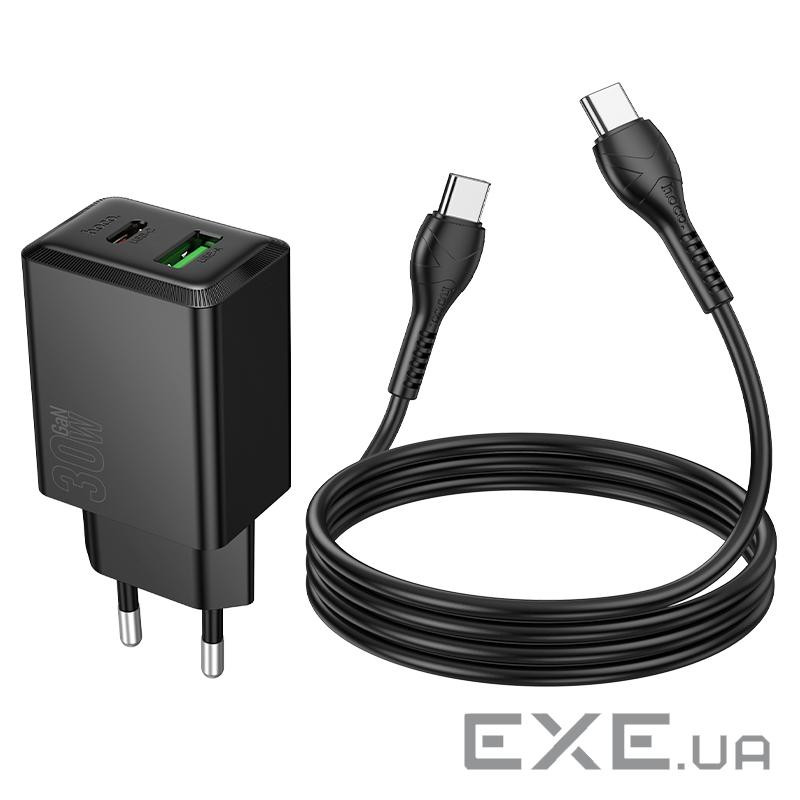 Набір СЗУ HOCO N71 + кабель Type-C / Type-C 1xUSB+1xUSB-C, PD30W+QC3.0, кабель 1м, (HOCO N71 / TCB)