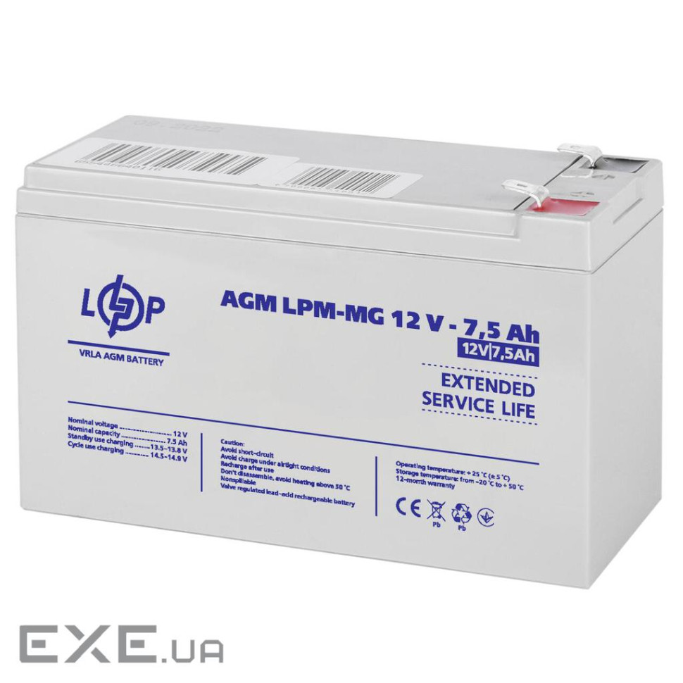 Аккумулятор мультигелевый LPM-MG 12V - 7.5 Ah (41824)