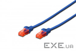 Патч корд DIGITUS CAT 6 UTP, 0.5м, AWG 26/ 7, CCA, PVC, синій (DK-1612-005/B)