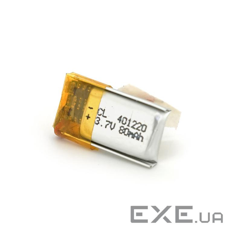 Літій-полімерний акумулятор 4*12*20mm (Li-ion 3.7В 80мА&middot,год) (401220) ) (401220)