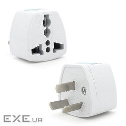 Перехідник на євророзетку TEFAL AU White, 3pin, 250V, 10A, в упаковці 20 штук, (YT-TEFAL / AU-3 / W)