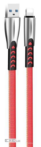 Дата кабель USB 2.0 AM to Lightning 1.0m zinc alloy red ColorWay (CW-CBUL010-RD)
