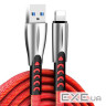 Дата кабель USB 2.0 AM to Lightning 1.0m zinc alloy red ColorWay (CW-CBUL010-RD)