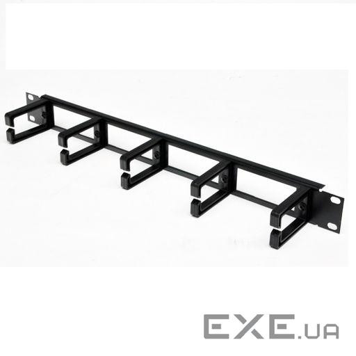 Кабельний організатор 1U з 5 пластиковими кільцями, чорний (UA-CMS-CM-05)