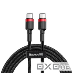 Кабель Baseus Cafule Type-C to Type-C PD2.0 60W 20V 3A 1M Чорний/Червоний (CATKLF-G9 (CATKLF-G91 1м) )