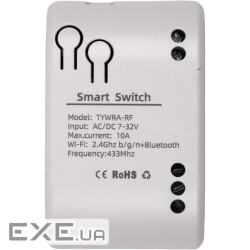 Розумний перемикач TUYA 1-канальний, Wi-Fi, RF, 10A, DC 7-32V (HS084004)