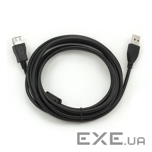 Подовжувач VOLTRONIC USB 2.0 AM/AF, 3.0m, 1 ферит, чорний Пакет Q200 (YT-AM/AF-3.0B)