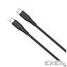 Дата кабель USB-C to USB-C 1.0m 3A 60W textured PVC black ColorWay (CW-CBPDCC094-BK)