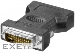 Перехідник моніторний DVI-> VGA HD15 M / F, адаптер прямий 24 + 5 Nickel, Standart, чер (75.06.8030-300)