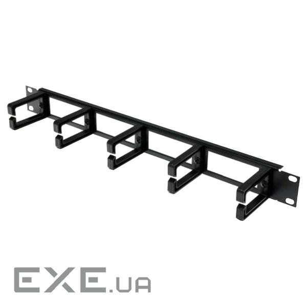 Кабельний організатор із 5 пластиковими кільцями, чорний CMS 1U (CMS-1U чорний (CMS-1U черный)