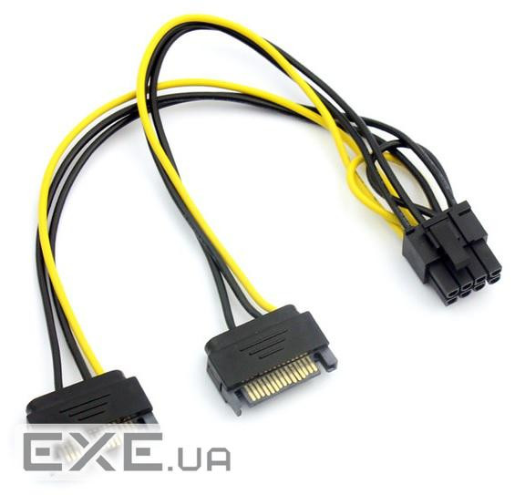 Перехідник живлення SATA+SATA->8P для ВІДЕОКАРТ (YT-PAV-SATA+SATA-->8P)