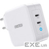 Зарядний пристрій CHOETECH PD6008 100W 2xUSB-C PD3.0, QC3.0 GaN Wall Charger White