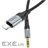 Кабель HOCO UPA26 Fresh Audio Cable Lightning - AUX 1м Black (6942007608817)