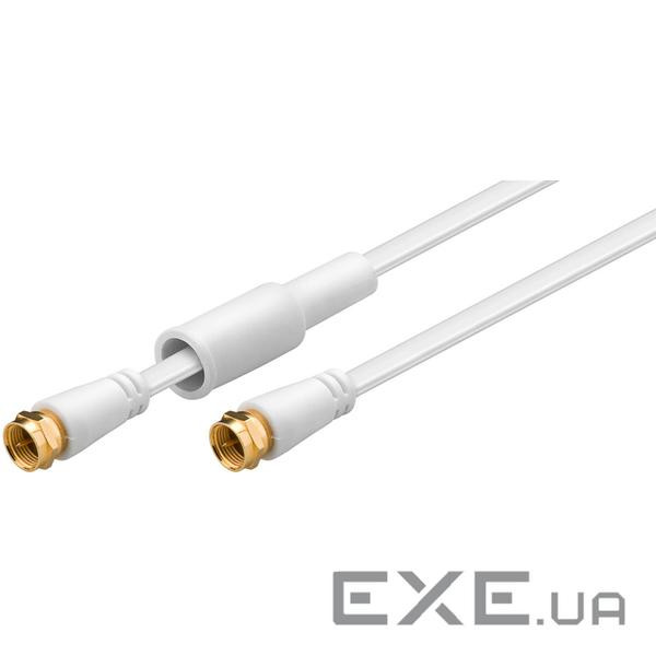 Кабель антенний RF:F M/M 5.0m,2xShielded D=3.8mm Flat Gold Cu,білий (75.06.7296-30) (75.06.7296-30)