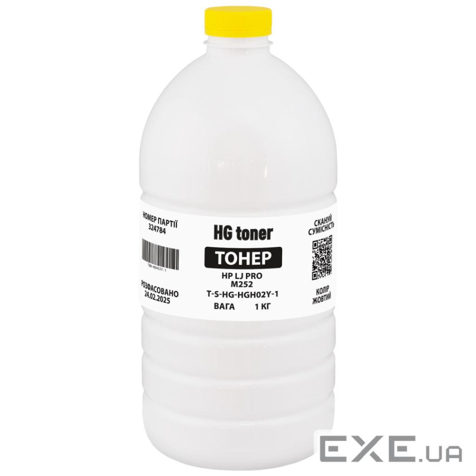 Тонер HP CLJ Pro M252 1кг, yellow HG (TSM-HGH02Y-1)