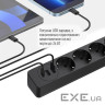 Мережевий фільтр COLORWAY CW-CHE435PDB Black, 4 розетки, 1xUSB-C, 2xUSB, 5м