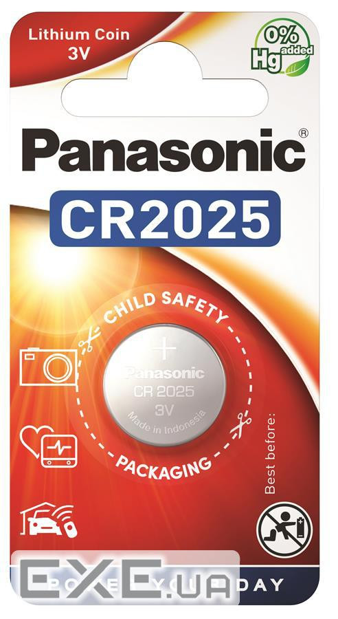 Батарейка Panasonic CR 2025 Lithium * 1 (CR-2025EL/1B)