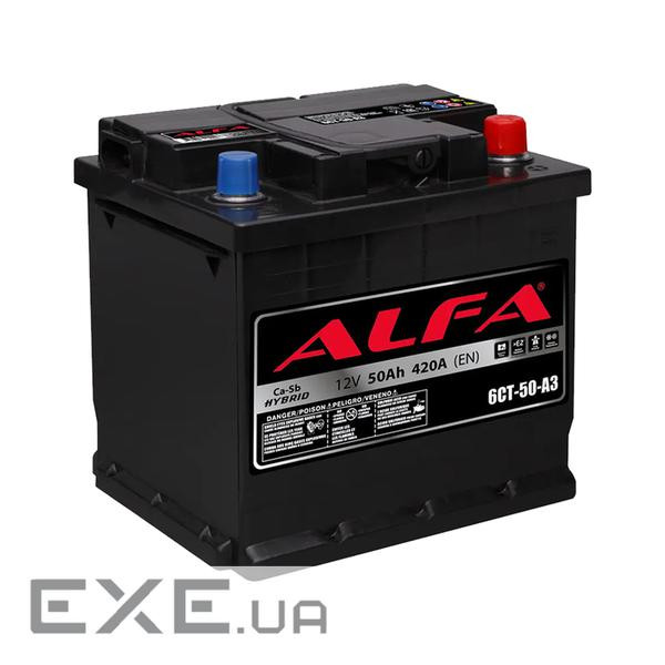 Акумулятор авто Мегатекс ALFA 6СТ-50-АЗ (прав) ТХП 420 (25359)