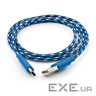 Дата кабель USB 2.0 AM to USB-C 1.0m 2color nylon blue Vinga (VCPDCTCNB31B)