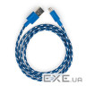 Дата кабель USB 2.0 AM to USB-C 1.0m 2color nylon blue Vinga (VCPDCTCNB31B)