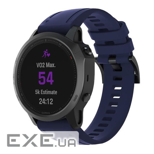 Ремінець для смарт-годинників Armorstandart Silicone 20mm для Garmin Fenix 5s/6s Dark Blue (ARM60810)