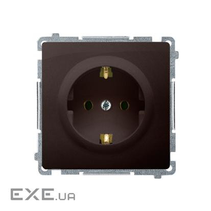 Розетка электрическая Basic с заземлением Schuko, шоколадный (BMGSZ1.01/47)
