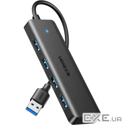 Концентратор Ugreen USB 3.0 to 4хUSB 3.0 0.15m Space Gray CM219 (25851)
