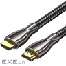 Кабель HDMI M - M, 0.5 м, V2.0, 4K 60Гц, обплетення, Zinc Alloy Type чорний Vention (ALMBD)